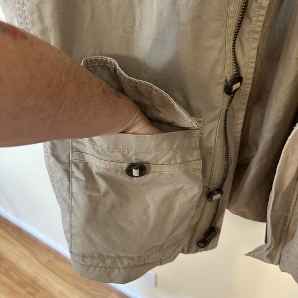 Banana Republic Mens Safari Vest 4 Pocket Harbor Vest Large Zip Up Khaki - Picture 6 of 10